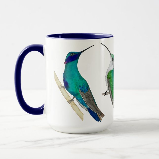 Blue Hummingbirds Mug (Left)