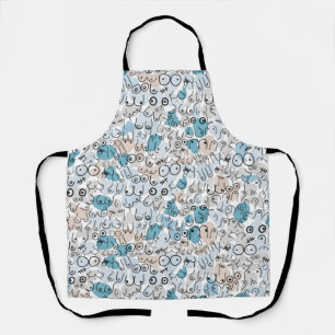 Blue humor woman apron