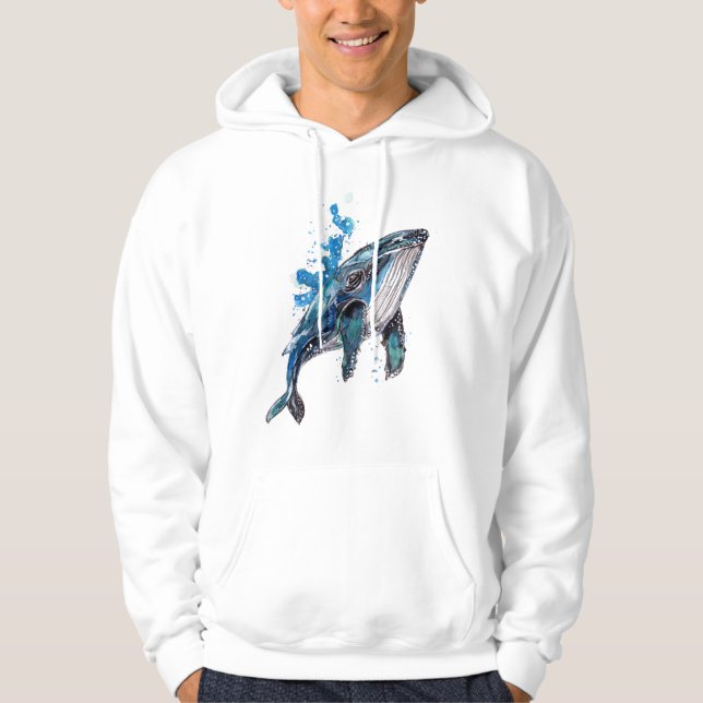 Blue Humpback Whale Hoodie (Front)