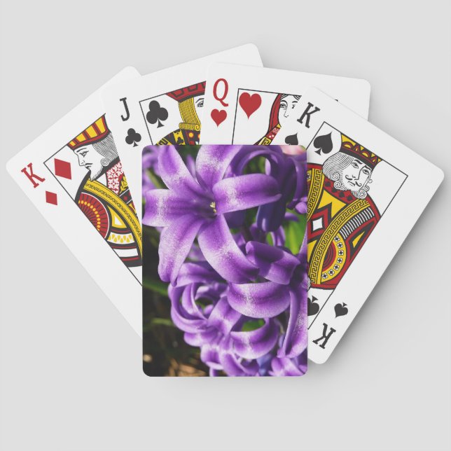 Blue Hyacinth II Spring Floral Playing Cards (Back)