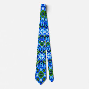 Blue Hyacinth Pattern Tie