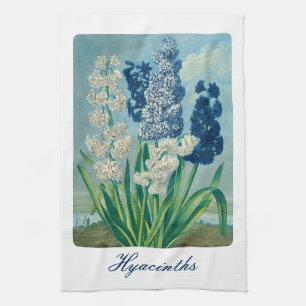 Blue Hyacinths Vintage Botanical Art  Kitchen Towel