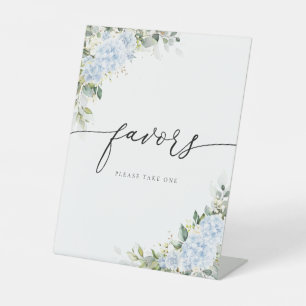 Blue Hydrange Floral Favours Sign