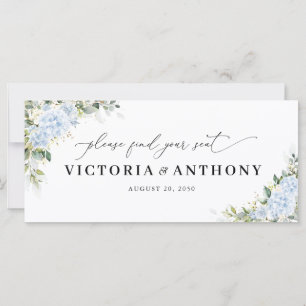 Blue Hydrange Floral Wedding Head Table Sign
