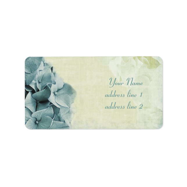 blue hydrangea address labels (Front)
