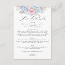 Blue Hydrangea and Pink Rose Floral Garden Wedding