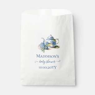 Blue Hydrangea Baby Shower Tea Party Favour Bag