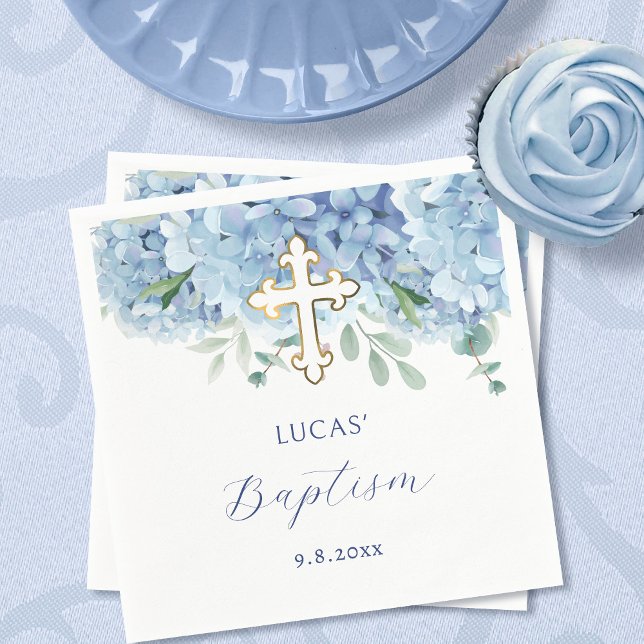 Blue Hydrangea Baptism Napkin (Creator Uploaded)