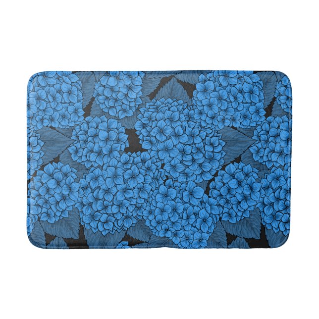 Blue hydrangea bath mat (Front)