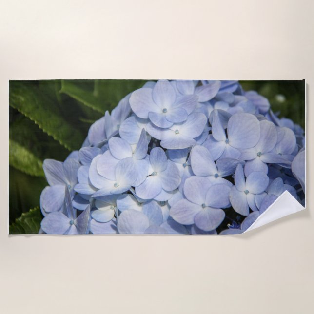 Blue Hydrangea Beach Towel (Front)