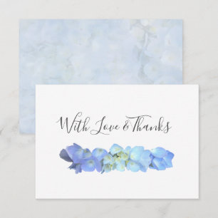 Blue Hydrangea Blank Floral Thank You Cards