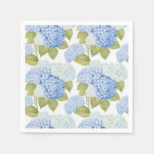 Blue Hydrangea Bloom Garden Party Paper Napkins