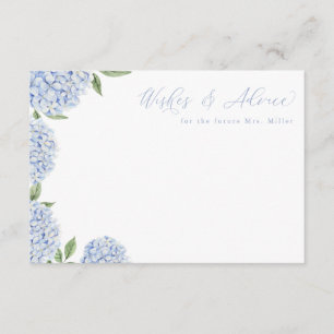 Blue Hydrangea Blooms Floral Advice Card