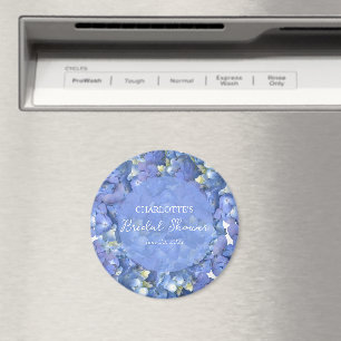 Blue Hydrangea Blooms Personalized Bridal Shower Magnet