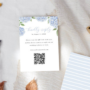 Blue Hydrangea Blooms QR Code Réponse Verticale
