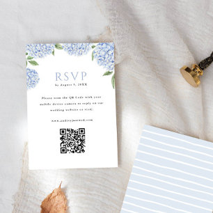 Blue Hydrangea Blooms QR Code Réponse Verticale