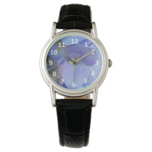 Blue Hydrangea Blossom Numerals Watch
