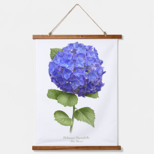Blue Hydrangea "Blue Heaven" Floral Botanical Art Hanging Tapestry