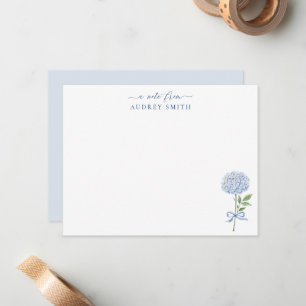 Blue Hydrangea Blue Personalized Card