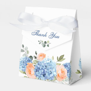 Blue Hydrangea Blush Rose Eucalyptus Bridal Shower Favor Box