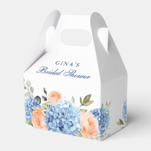 Blue Hydrangea Blush Rose Eucalyptus Bridal Shower Favor Box