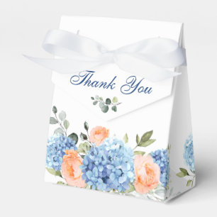 Blue Hydrangea Blush Roses Eucalyptus Gift Wedding Favor Box