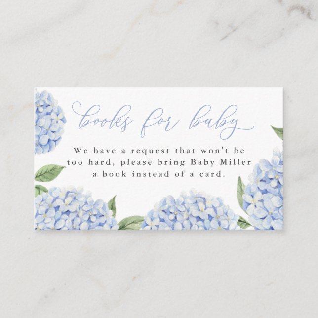 Blue Hydrangea Book Request  Enclosure Card (Front)