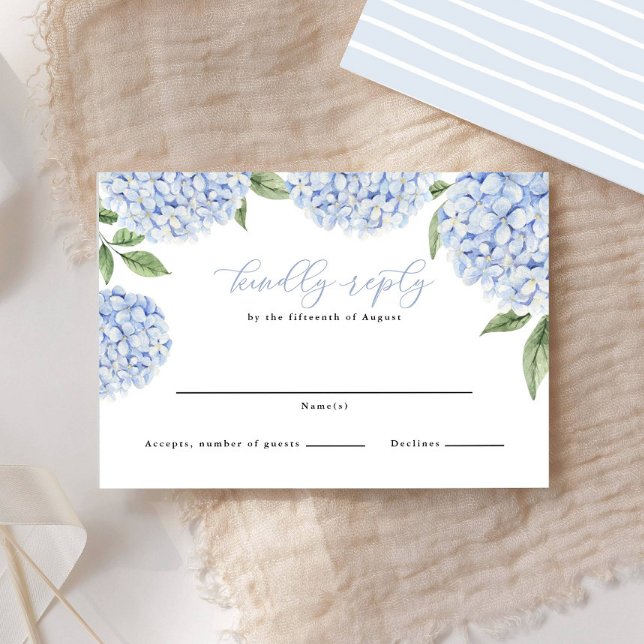 Blue Hydrangea Border Classic Mariage Réponse (Créateur téléchargé)