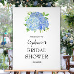 Blue Hydrangea Bouquet Bridal Shower Welcome Acrylic Sign<br><div class="desc">This watercolor bridal shower welcome sign features features a watercolor blue hydrangea flower bouquet. Personalize it with the bride's name and bridal shower date. This poster is part of a collection featuring a range of matching bridal shower and wedding products. Please visit our store to see the full collection.</div>