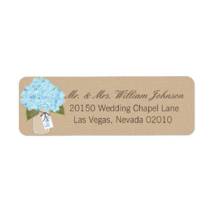 Blue Hydrangea Bouquet Label