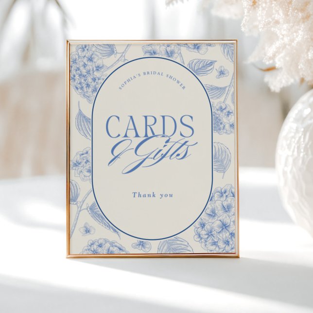 Blue Hydrangea Bridal Shower Cards Gifts Poster (Creator Uploaded)