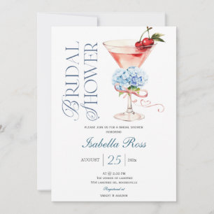 Blue Hydrangea Bridal Shower Editable Invitation