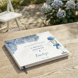 Blue Hydrangea Bridal Shower Guest Book Keepsake