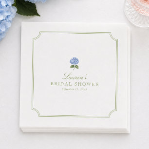 Blue Hydrangea Bridal Shower Napkins