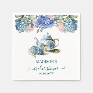 Blue Hydrangea Bridal Tea Party Napkin