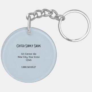 Blue Hydrangea Business ID Keychain