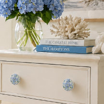 Blue Hydrangea Cabinet Knob Coastal Decor