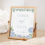 Blue Hydrangea Cards and Gifts Wedding Poster<br><div class="desc">Personalize using the template form.</div>