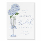 Blue Hydrangea & Champagne Douche Argent Bienvenue