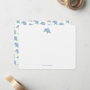 Blue Hydrangea Classic Coastal Personalized Card