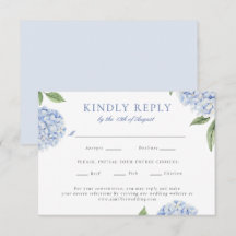 Blue Hydrangea Classic Food Choice Wedding Reply