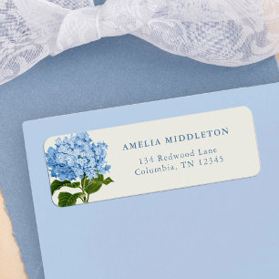 Blue Hydrangea Classic Wedding Return Address