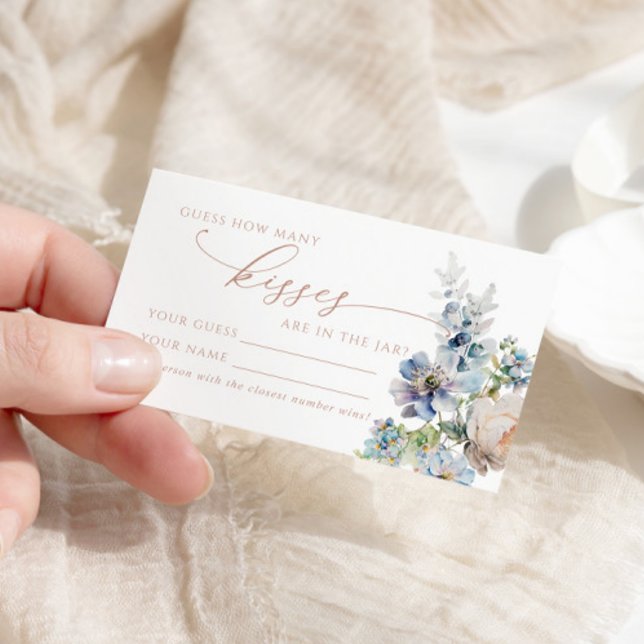 Blue Hydrangea Combien de baisers Douche Carte de  (Créateur téléchargé)