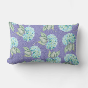 Blue Hydrangea Country Elegance Lumbar Pillow