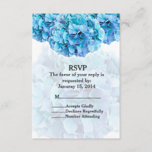 Blue hydrangea custom wedding RSVP hydrangea3 Card