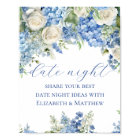 Blue Hydrangea Date Night Jar Ideas Wedding Sign