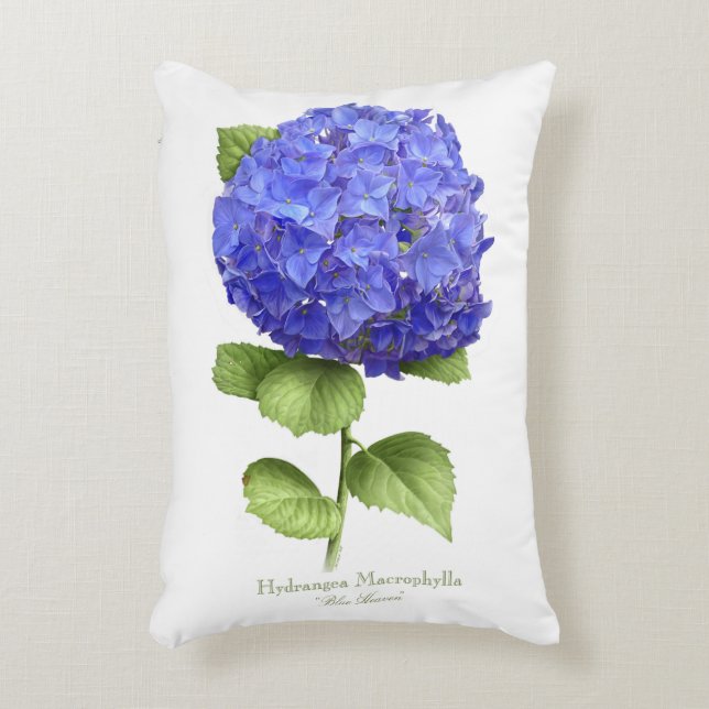 Blue Hydrangea Decorative Pillow (Front(Vertical))