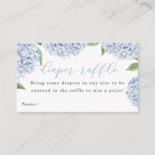 Blue Hydrangea Diaper Raffle Card