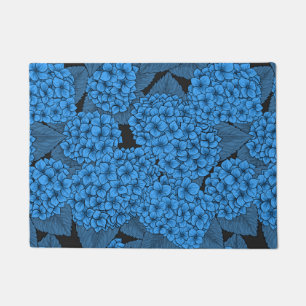 Blue hydrangea doormat