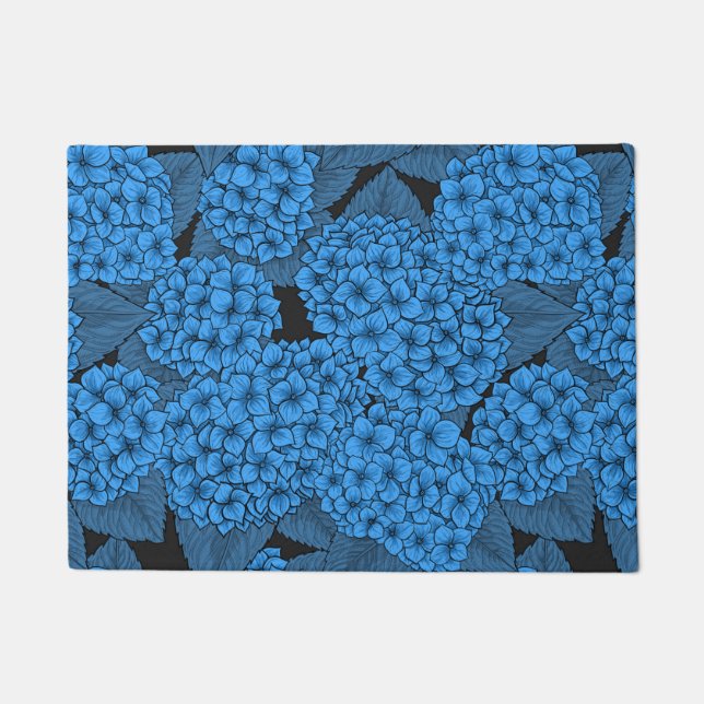 Blue hydrangea doormat (Front)